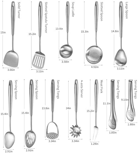304 Stainlss Steel Kitchen Utensils Set, Pasta Server - Image 6