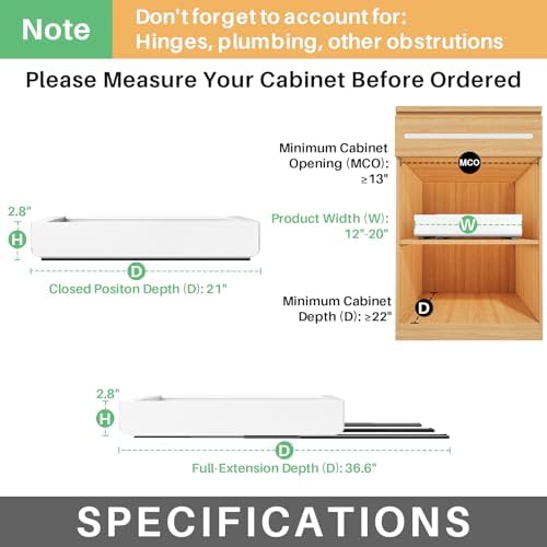 Kitstorack Pull out Cabinet Organizer, Expandable Heavy Duty Slide out Drawers - Image 2