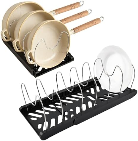 Pots and Pans Organizer for under Cabinet, Expandable Pot Lid Holder by Unknown
