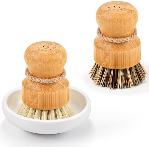 SUBEKYU Bamboo Dish Scrub Brush, Produce Brush, 2 Pack by SUBEKYU