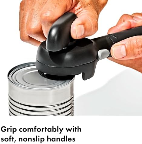 OXO Good Grips Smooth Edge Manual Can Opener, No Sharp Edges, Soft Grip - Image 3