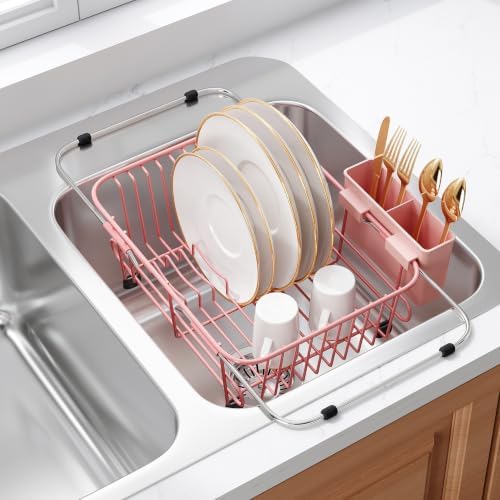 JASIWAY Pink Dish Drying Rack in Sink by JASIWAY