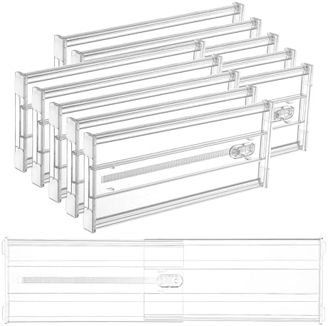 Vtopmart 6" Tall Upgrade Drawer Dividers, 12.8"-22.3" Expandable, 10 Pack by Vtopmart