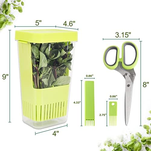 LUVCOSY Herb Keeper Set: 3 Pack Herb Saver+1 Pack Herb Scissors+2 Pack Herb - Image 2