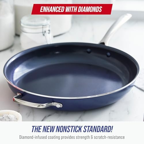 Blue Diamond 14" Diamond Infused Ceramic Nonstick Frying Pan Skillet - Image 2