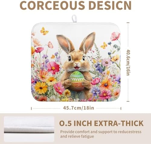 Spring Easter Dish Drying Mat for Kitchen Counter Easter Bunny Rabbit Eggs - Image 2