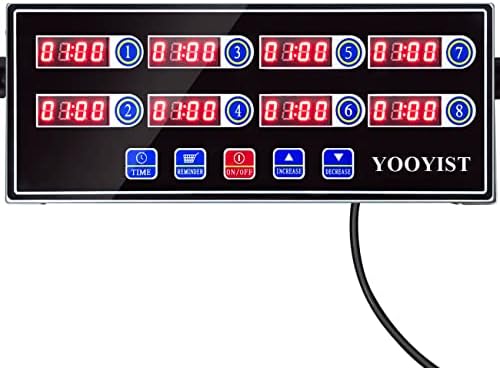 Commercial 8 Channel Digital Kitchen Timer Loud Alarm Cook Timer by YOOYIST