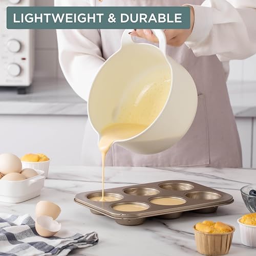 COOK WITH COLOR Nesting Plastic Mixing Bowl Set with Pour Spouts and Handles - Image 3