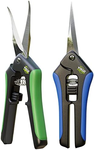 Hydroponic 2Pack Microtip Straight blade/Curved Blade Flower Leaf Trimmer by Yieldcropper