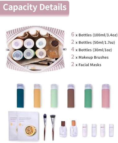 Narwey Makeup Bag Travel Toiletry Bag, Cosmetic Bag - Image 3
