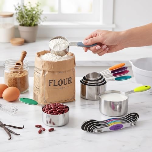 TILUCK measuring cups and magnetic measuring spoons set, stainless steel - Image 6