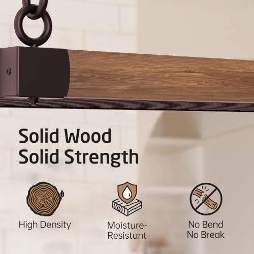 KES 48 Inch Oil Bronze Hanging Pot Rack Ceiling Mount - Image 6
