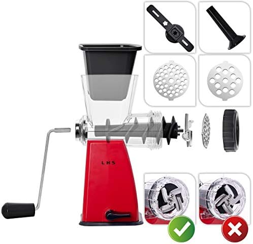 LHS Manual Meat Grinder with Stainless Steel Blades Heavy Duty Powerful Suction - Image 4