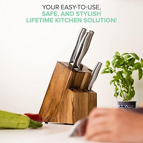 Coninx Acacia Wood Kitchen Knife Block - Image 5