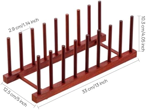 HBlife Rosewood Wooden Dish Drying Rack Plate Organizer - Image 2