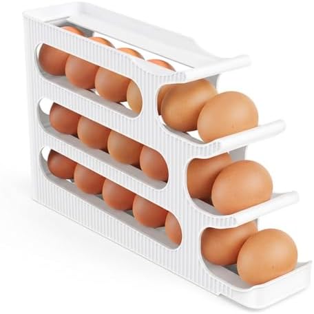 Sotfamily Egg Holder for Fridge, 4 Tiers, Egg Roller for Eggs 24 Count by Sotfamily