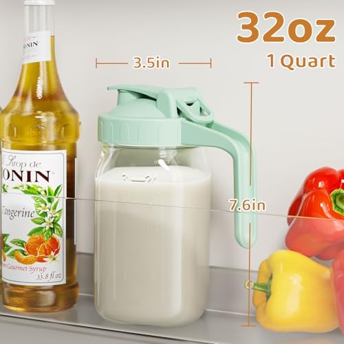 32 oz Breast Milk Pitcher, Glass Mason Jar Pitcher - Image 2