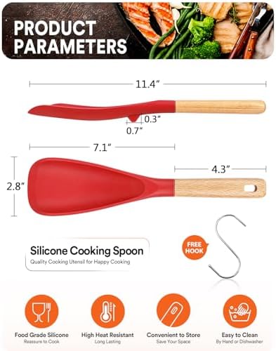 Badiano Silicone Cooking Spoon for Nonstick Cookware - Image 2