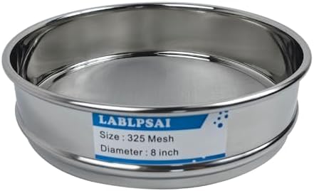 325 Mesh Lab Sieves 8" Diameter 304 Stainless Steel Wire Cloth Test Sieve by LABLPSAI