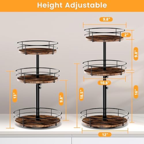 3 Tier Lazy Susan Spice Rack Organizer 360° Rotating - Image 6