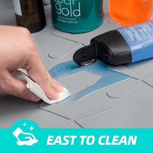 SIKADEER Waterproof Under Sink Mat 40" x 22" Silicone Mat Cabinet Protector - Image 6