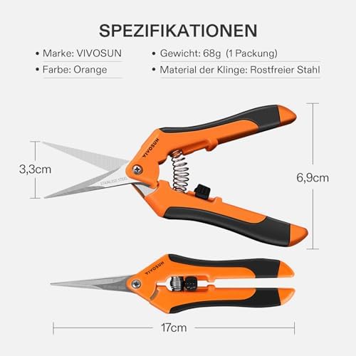 VIVOSUN 6.5 Inch Gardening Scissors Hand Pruner Pruning Shear - Image 2