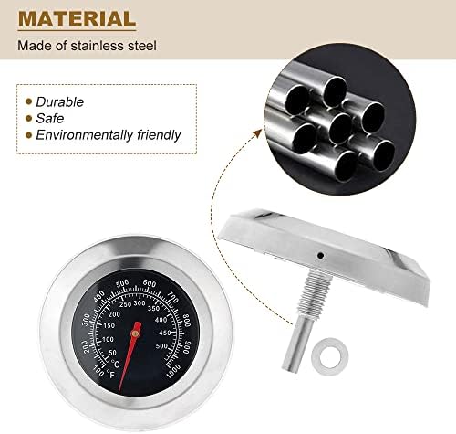 3" Face 1000F Charcoal BBQ Thermometer - Image 5