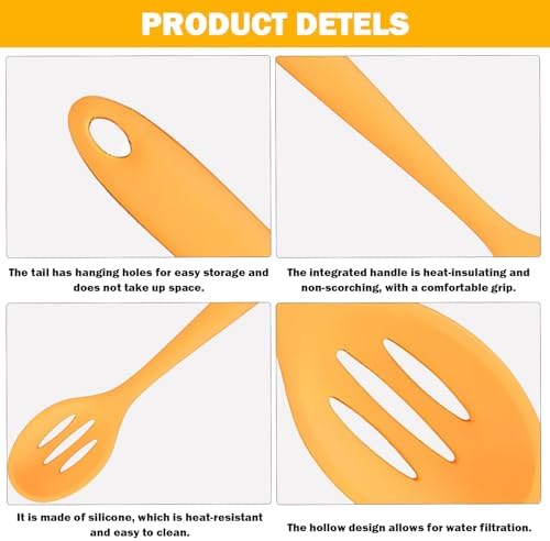 4 Pcs Slotted Spoons For Cooking, Nonstick Mixing Serving Spoons - Image 3