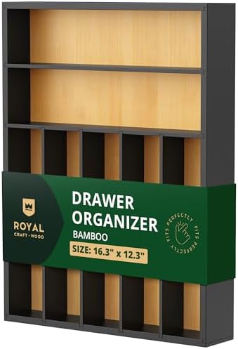 ROYAL CRAFT WOOD Luxury Bamboo Kitchen Drawer Organizer by ROYALCRAFTWOOD