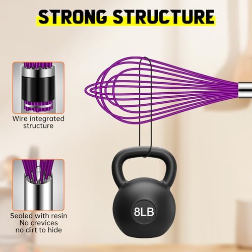 HOTEC 4 Pieces Silicone Whisks Set, Wire Balloon Whisks - Image 4