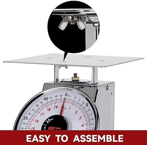 Tada 44 LBS Stainless Steel Heavy Duty Mechanical Kitchen and Food Scale - Image 2