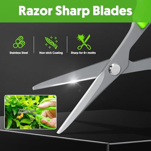 Garden Scissors, Non-Stick Coated Steel, Straight Blades - Image 3
