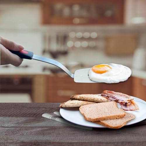 Stainless Steel Flexible Spatula, Thin Metal Turner, Small Slotted - Image 3