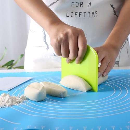 8 PCS Food-Safe Dough Cutter Bench Scraper, BPA Free Flexible PE Plastic Bowl - Image 3
