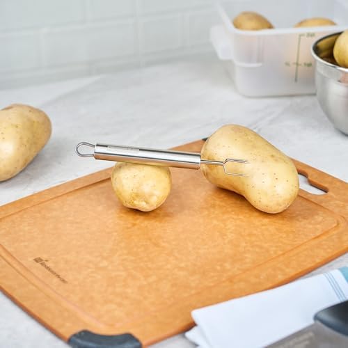 Restaurantware 6 in Stainless Steel Potato Peeling Fork - Image 4