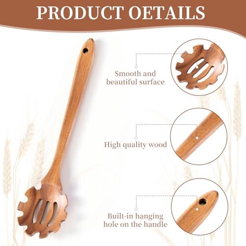 Pasta Spoon with Teeth Wooden Spoons - Image 3