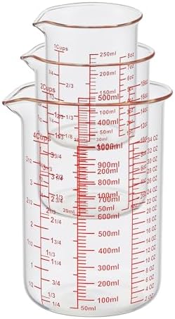 High Borosilicate Glass Measuring Cup Set-V-Shaped Spout，Includes 250ml - Image 3