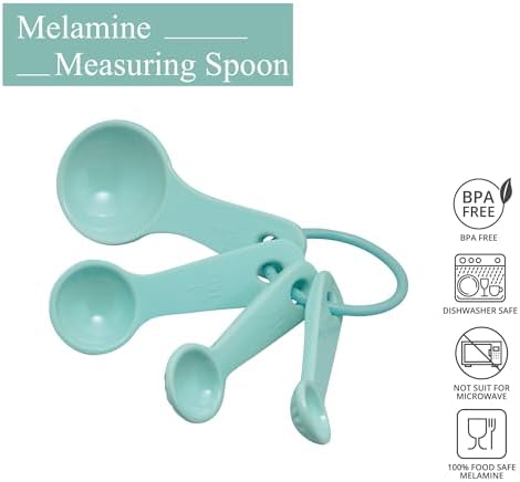 UP 4-Piece Latte Style Melamine Measuring Spoons Set, Professional Nesting - Image 3