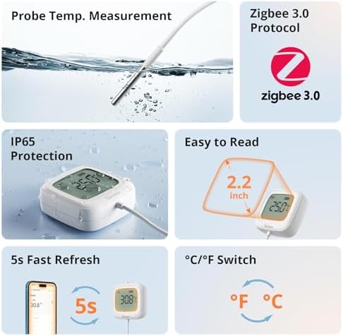 SONOFF SNZB-02LD Zigbee Waterproof Temperature Sensor - Image 3
