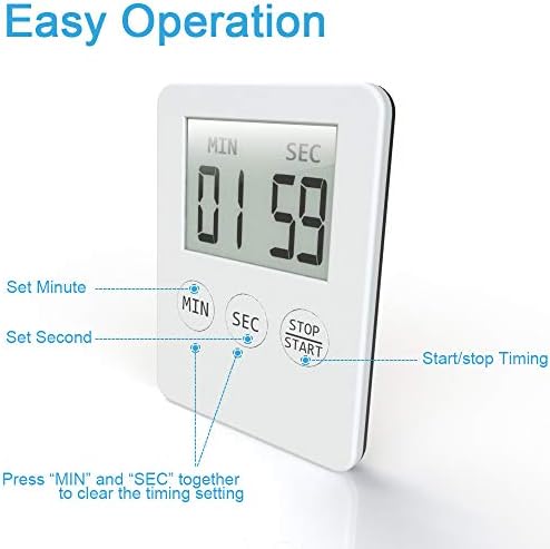 Attom Tech 2 Pack Slim Digital Kitchen Timer Magnetic Countdown - Image 2