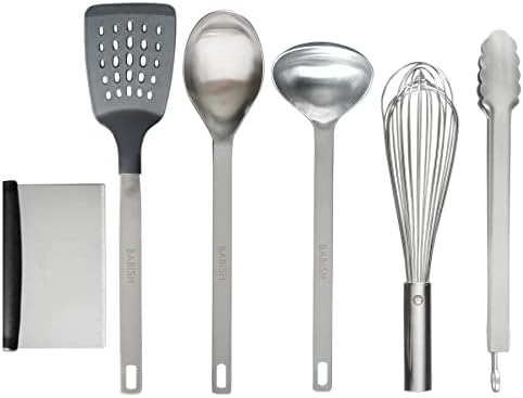 Babish 11 Piece Essential Teak Wood, and Stainless Steel Tool Set - Image 5