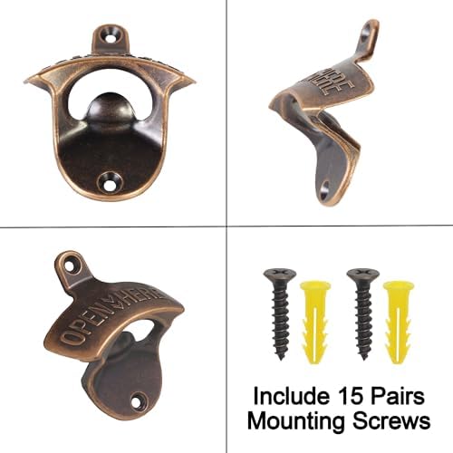 15 PCS Rustic Wall Mounted Beer Bottle Cap Opener Stainless - Image 5