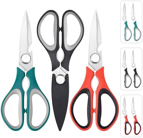 3-Pack Kitchen Scissor All Purpose Kitchen Shears Heavy Duty Scissors Stainless by KITNATS