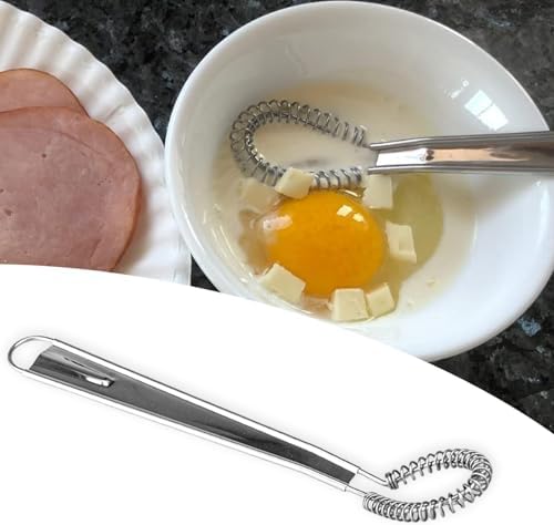 2 Pieces Egg Beater, Stainless Steel Mini Egg Whisk, Spring Coil Whisk - Image 3