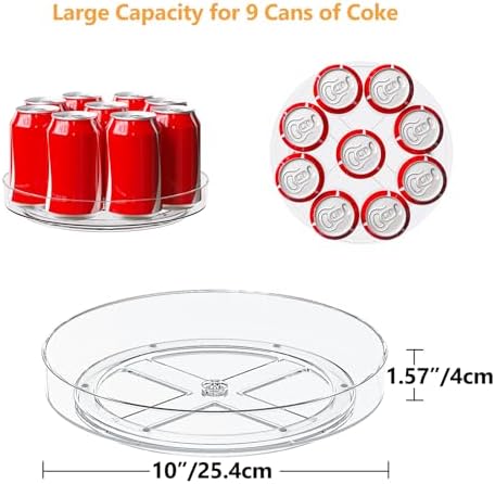 2 Pack 10 Inch Lazy Susan Turntable Organizer, Kitchen Countertop and Fridge - Image 4