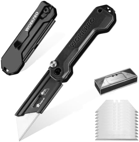 WORKPRO 2PCS EDC Folding Utility Knife, Mini Box Cutter by WORKPRO