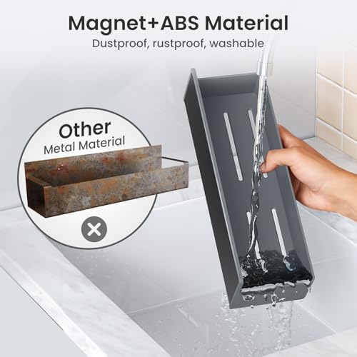 Mystozer Magnetic Spice Rack for Refrigerator Grey, 4 Pack - Image 3