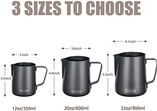 Milk Frothing Pitcher, 20oz Espresso Steaming Pitchers Stainless Steel - Image 4