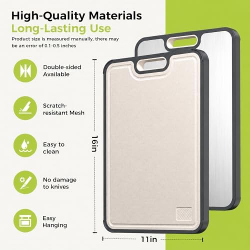 Titanium Cutting Board for Kitchen, Pure Titanium/PP, Size 16”×11” - Image 5