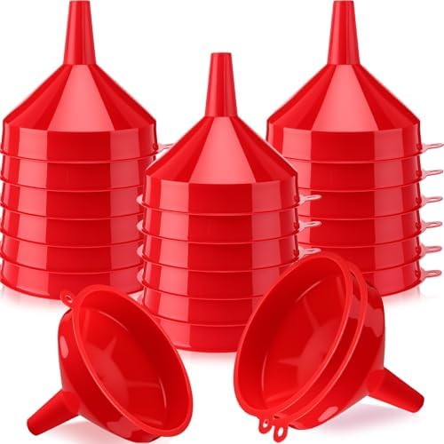 Honeydak 18 Pcs Plastic Funnels Wide Mouth Long Spout by Honeydak